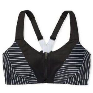 Victoria’s Secret knockout Maximum Support Front Close Sports Bra black striped